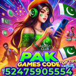 Engaging featured image for Pak Games Invite Code 52475905554 with a Pakistani girl interacting with her mobile phone in a dynamic gaming environment. The image includes the Basant Club logo and text 'Pak Games Invite Code 52475905554: Top Tips to Level Up Faster and Get Rewards'