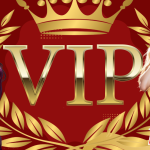 PakGames VIP promotional banner featuring two women in elegant gold and red dresses against a red background with gold accents, a crown, and VIP text in bold.